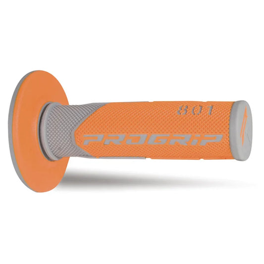 PROGRIP Manopole Mx 801-287 - Doppia Densità - Grigio/Arancio Senza Foro