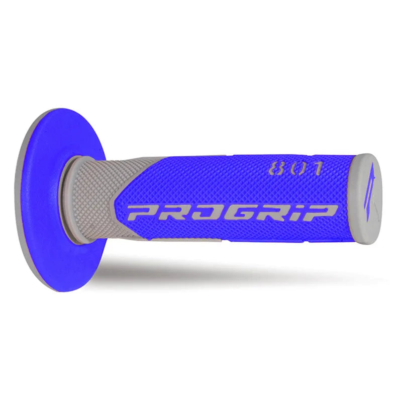 PROGRIP Manopole Mx 801-291 - Doppia Densità - Grigio/Blu Senza Foro