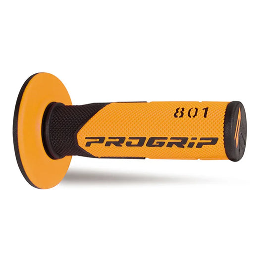 PROGRIP Manopole Mx 801-144 - Doppia Densità - Nero/Arancio Senza Foro