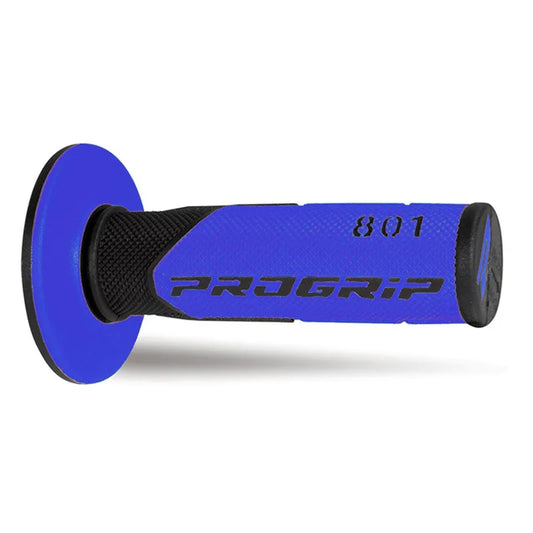 PROGRIP Manopole Mx 801-146 - Doppia Densità - Nero/Blu Senza Foro