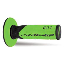 PROGRIP Manopole Mx 801-138 - Doppia Densità - Nero/Verde Senza Foro