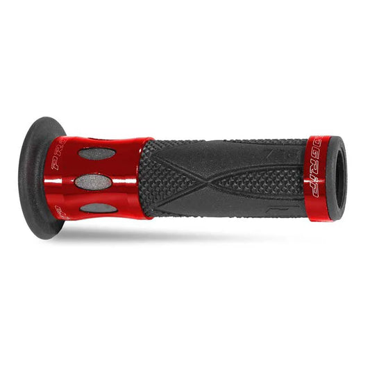 PROGRIP Manopole Scooter 728-107 - Inserti in Alluminio - Rosso Senza Foro