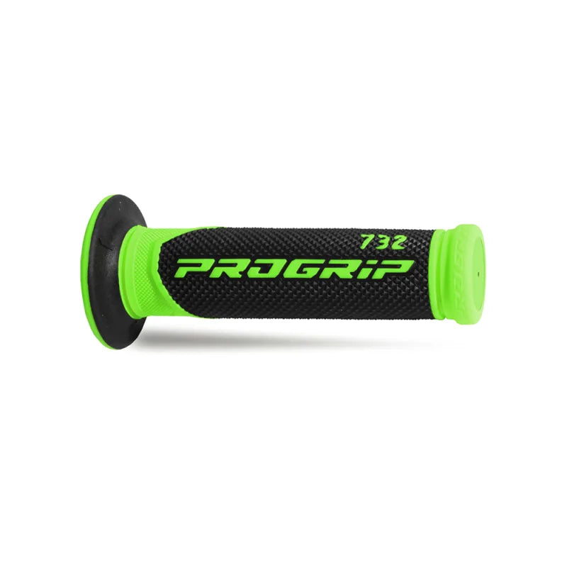 PROGRIP Manopole Scooter 732-295 - Doppia Densità - Verde Fluo/Nero Senza Foro