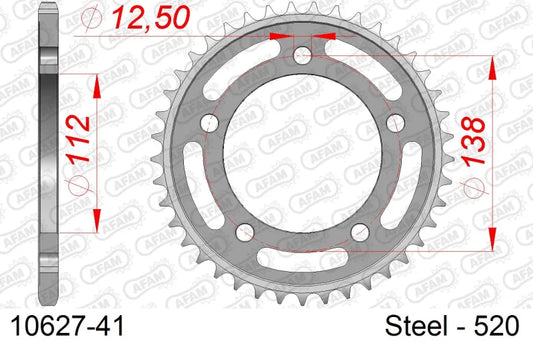 Crown AFAM 10627-41 in steel. step 520 