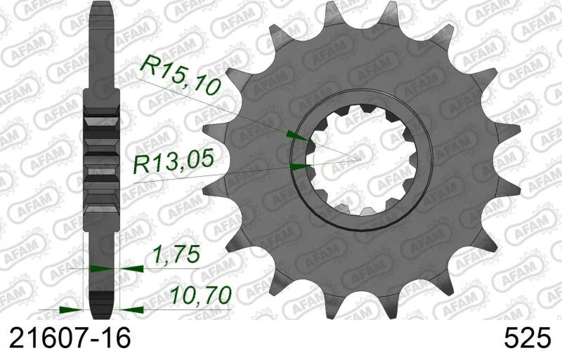 AFAM 21607-16 pinion 525 pitch 