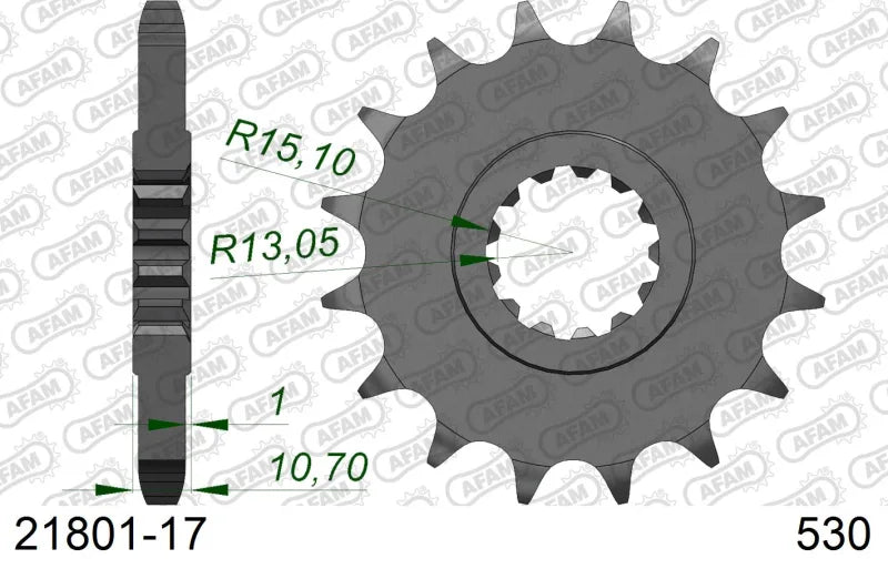 AFAM 21801-17 pinion 530 pitch