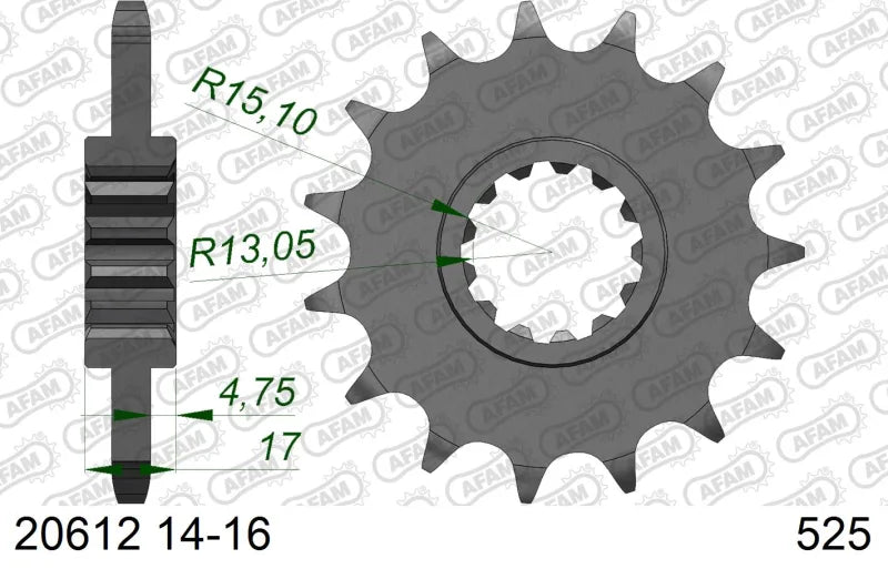 Pignone AFAM 20612NR-16 Passo 525 Con Gomma Antirumore