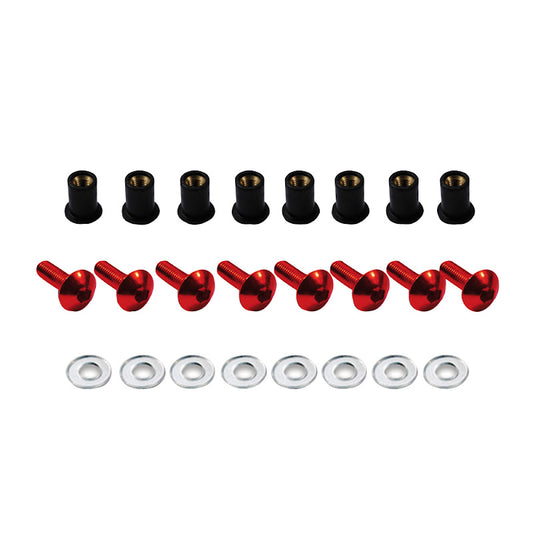 BCR Screen Screws (Kit) - Red Anodized - M5