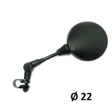 BCR Specchio Universale Sinistro/Destro Tondo con Morsetto - Nero