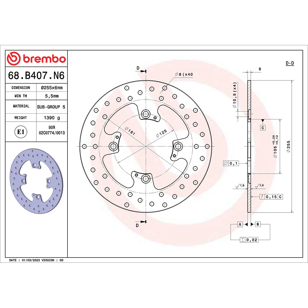 BREMBO - DISCO SERIE ORO FISSO TRIUMPH