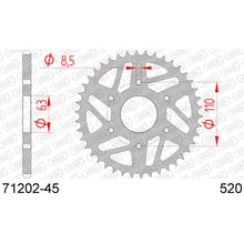 Corona AFAM 71202-45 in Acciaio Passo 520