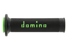 DOMINO PAIR OF BLACK/GREEN ROAD-RACING GRIPS 