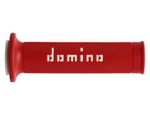 DOMINO PAIR OF RED/WHITE ROAD-RACING GRIPS 