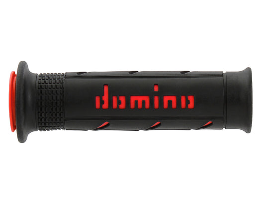 DOMINO PAIR OF BLACK/RED ROAD-RACING GRIPS 