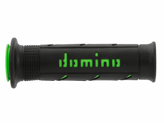 DOMINO PAIR OF BLACK/GREEN ROAD-RACING GRIPS 