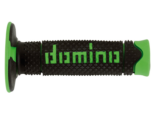 DOMINO PAIR OF BLACK/GREEN OFFROAD GRIPS 