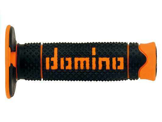 DOMINO PAIR OF GRIPS BLACK/ORANGE OFF-ROAD 