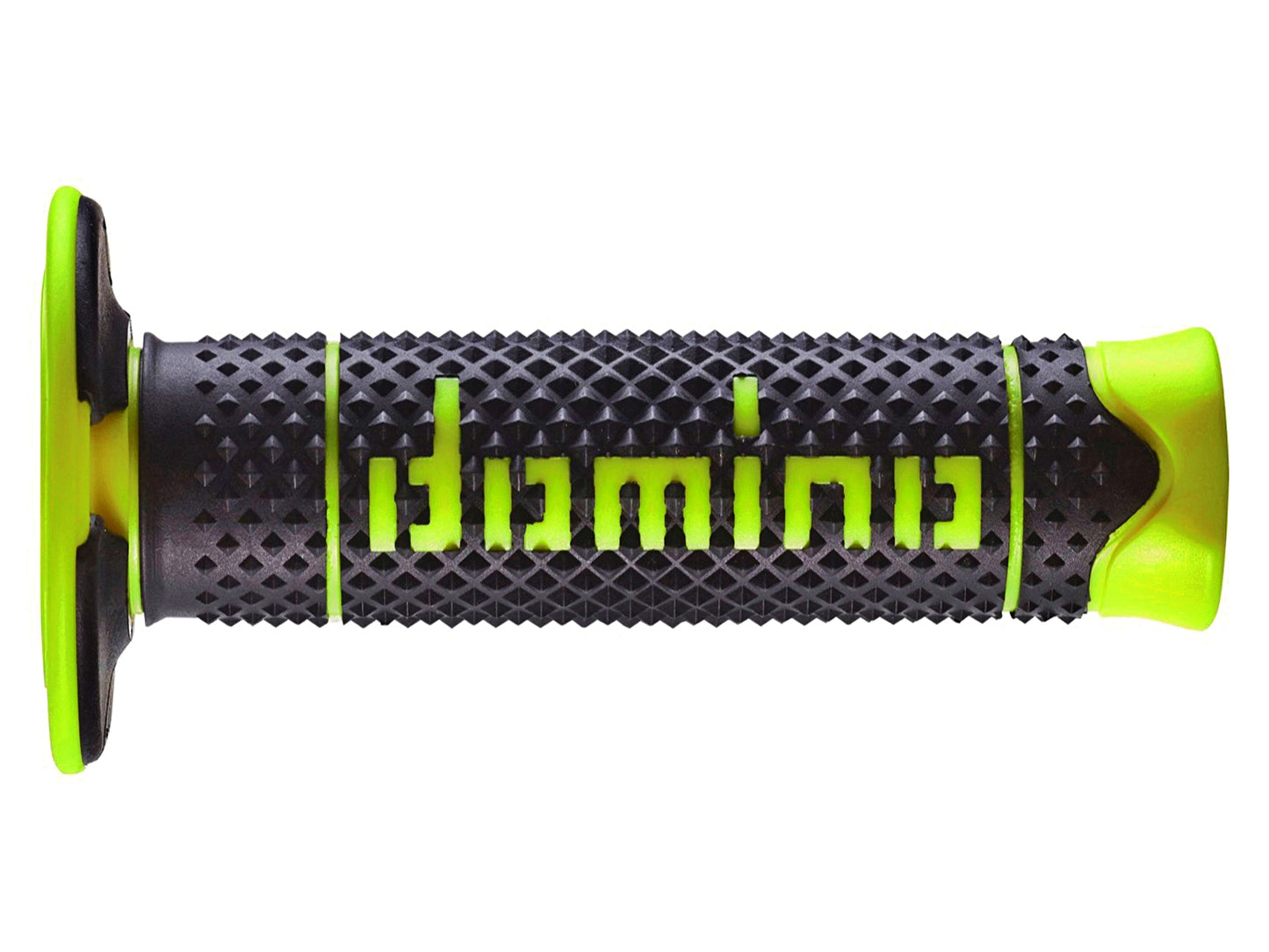 DOMINO PAIR OF BLACK/FLUO YELLOW OFF-ROAD GRIPS 