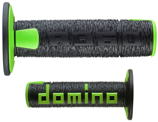 DOMINO PAIR OF BLACK/GREEN OFF-ROAD GRIPS 