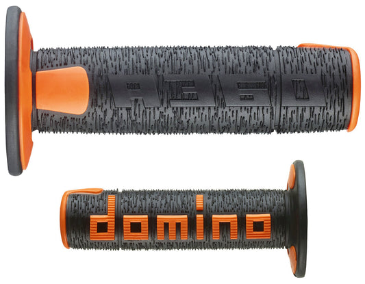 DOMINO PAIR OF GRIPS BLACK/ORANGE OFF-ROAD 