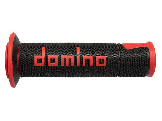 DOMINO PAIR OF BLACK/RED ROAD-RACING GRIPS 