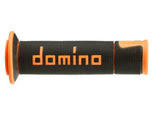 DOMINO PAIR OF BLACK/ORANGE ROAD-RACING GRIPS 