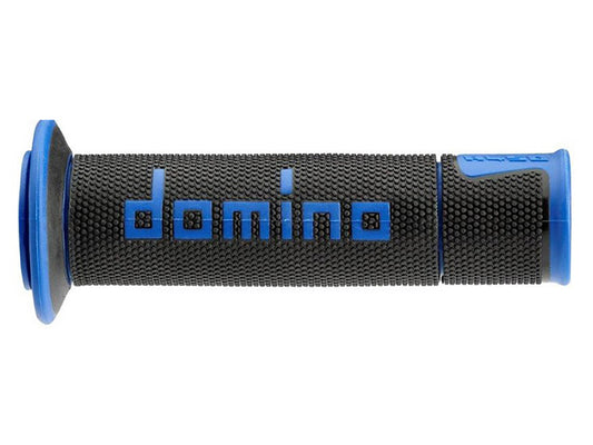 DOMINO PAIR OF BLACK/BLUE ROAD-RACING GRIPS 