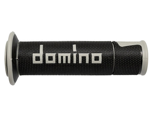 DOMINO PAIR OF BLACK/GREY ROAD-RACING GRIPS 