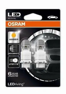 OSRAM PAIR OF P27/7W ORANGE LED LAMPS