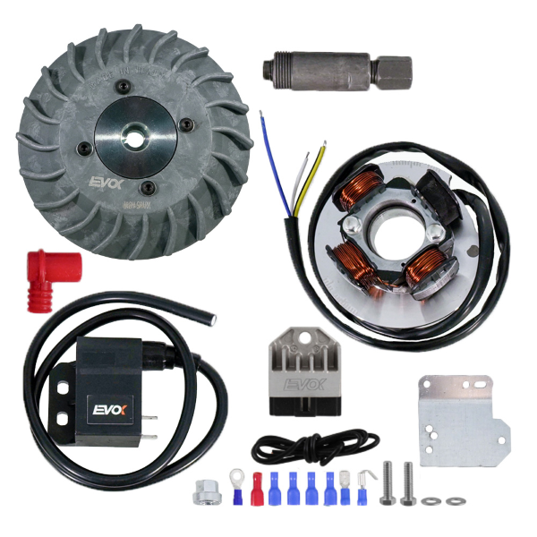 KIT ACCENSIONE ELETTRONICA EVOK IRON SPARK VESPA 50 SPECIAL-50 L/N/R-PK50-125/125 PRIMAVERA-125 ET3 Ø19 - VOLANO RICAVATO DAL PIENO