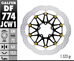 GALFER DISCO FLOTTANTE ALLUMINIO RACING 330X6MM DUCATI PANIGALE V4 R 2019 (FRONT)