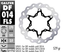 GALFER DISCO WAVE FLOTTANTE OVERSIZE  270X3MM HONDA CR/CRF -2014 (ANTERIORE)