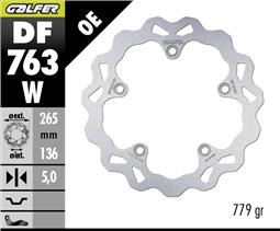 GALFER DISCO WAVE FISSO 265X5MM BMW K1200R (05) (POSTERIORE)