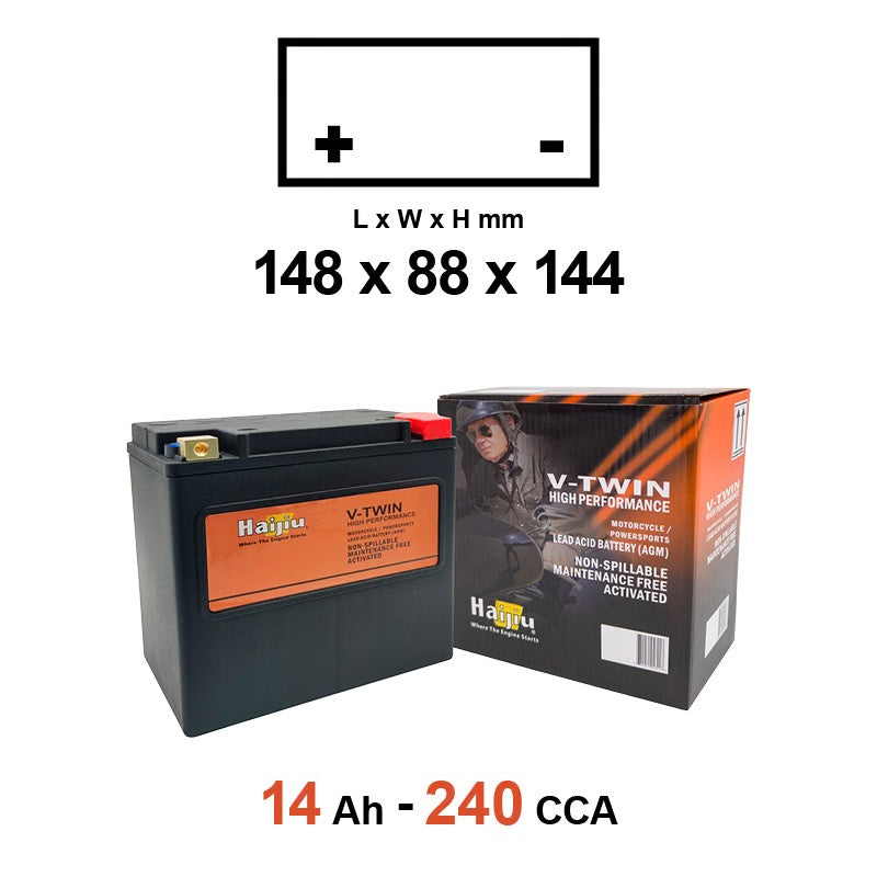 HAIJIU Batteria V-Twin HVT14 Sigillata Precaricata