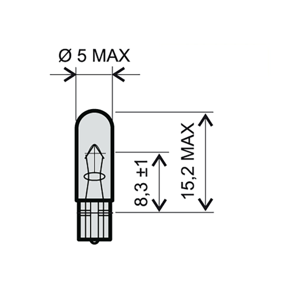 LAMPADINA RMS 12V 1,2W T5 - BIANCA