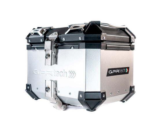 GPR TECH TOP CASE ALPI-TECH 26 LT. SILVER ALUMINUM TOP CASE TOP CASE, SILVER COLOR WITH UNIVERSAL PLATE INCLUDED