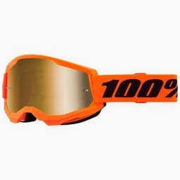 MASCHERA 100% STRATA 2 NEON ORANGE - LENTE A SPECCHIO ORO