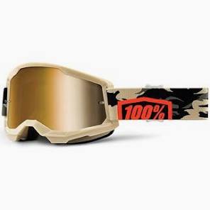 MASCHERA 100% STRATA 2 KOMBAT - LENTE A SPECCHIO ORO