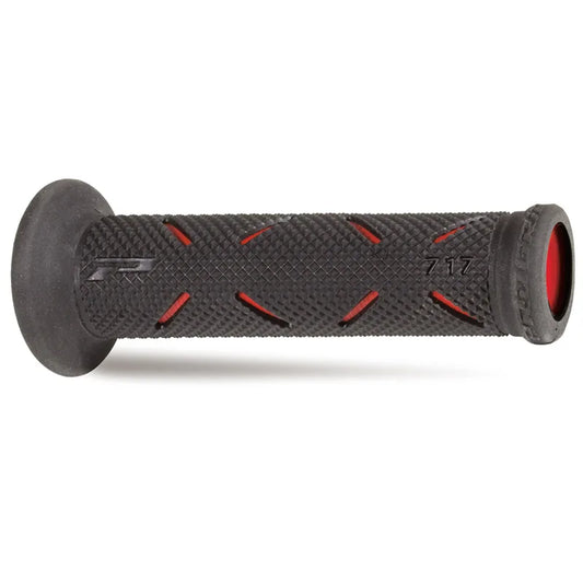 PROGRIP Manopole Strada 717-OE-149 - Doppia Densità - Rosso/Nero Con Foro