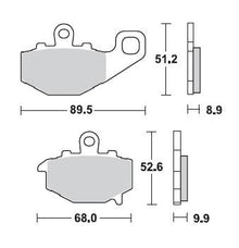 BRAKING SEMI-METALLIC REAR PADS 775SM1 KAWASAKI