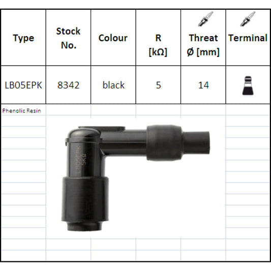 NGK SPARK PLUG CONNECTION LB05EPK STOCK NR.8342