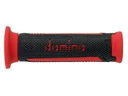 DOMINO PAIR OF ANTHRACITE/TOURISM RED GRIPS 