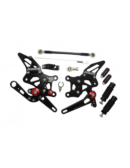 ACCOSSATO APRILIA Pedane 'Street-Racing' Regolabili Accossato, Realizzate In Alluminio, Per Moto