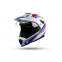 UFO CASCO MOTOCROSS ENDURO ARIES BIANCO, BLU E ROSSO